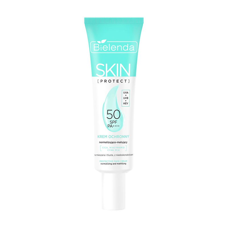 Сонцезахисний нормалізувальний та матувальний крем для обличчя Bielenda Skin Protect Normalizing and Mattifying Cream SPF 50/PA++++, 40 мл